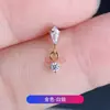 Pendientes de Aleación de Titanio F136 con Colgante de Piedra Kite de Circonita, Elegantes Clavos para Cartílago con Rosca Interna, Joyería para Piercings de Titanio G23