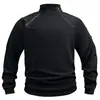 Suéter para hombre de punto cruzado europeo y americano, otoño e invierno, cálido, holgado, color liso, para exteriores, cálido, transpirable, táctico, ropa para hombre
