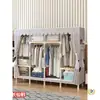 Guarda-Roupa Simples para Quarto de Casa Quarto de Aluguel Moderno Minimalista Tecido Guarda-Roupa Armazenamento em Madeira Maciça Cabideiro Econômico