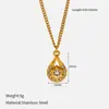 Collar Transfronterizo de Acero Inoxidable 316, Cadena para Suéter de Lujo Ligero de Alta Gama con Colgante de Gota de Agua Tachonado de Diamantes, Cadena para Clavícula, Accesorio para el Cuello de Acero de Titanio