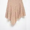 Comércio Exterior Atacado Moda Casual Europeia e Americana Verão 2026 Vestido Xadrez de Alça com Barra Irregular e Toque de Luxo