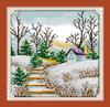 Joy 99 Punto de Cruz Tela de Impresión Fina Sala de Estar Dormitorio Exótico Pequeño Paisaje Coreano Nieve de Invierno Nuevo Estilo