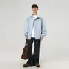 26 Nueva Moda de Primavera Más Vendida Estilo Americano Manga de Retazos Acanalada Chaqueta Coach Plisada Talla Grande Top para Hombre Cuello Alto