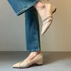 Versão em Pele de Ovelha~Sapatos Femininos Apontados Estilo Francês, Novo Modelo Primavera e Outono, com Aumento Oculto de 5cm de Altura, Sapatos Mary Jane Rasos com Tiras Envolventes