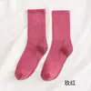 Calcetines para Mujer de Caña Media Otoño e Invierno Color Sólido Algodón Calcetines Ins de Moda Banda Elástica Alta Versátiles Calcetines para Mujer Calcetines Coreanos de Felpa Burbuja