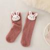 Calcetines de terciopelo de visón de muñeca de dibujos animados para niños, otoño e invierno, calcetines tridimensionales de tubo alto para niñas, calcetines de marea, una generación de cabello