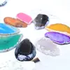 Pingente de Pedra Natural com Formas Irregulares em Várias Cores, 37X55-41X58Mm, Branco, Amarelo, Preto Fatias de Ágata Polida