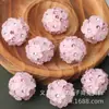 Nova Flor de Três Pétalas com Strass Inlaid de Resina Bola de Strass de Argila Polimérica Buraco Central Flor de Cinco Pétalas com Strass Bola Acessórios para Joias DIY