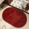 Tapete de banheiro vermelho retrô estilo francês, capacho para a entrada do banheiro, box do chuveiro e lavabo, antiderrapante, absorvente e resistente a manchas