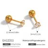 Pendientes de Acero Inoxidable Transfronterizos con un Diseño Único y de Moda, Herradura Versátil con Incrustación de Circonita, Chapados en Oro de 18 Quilates, Pendientes Impermeables para Mujer