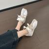 Zapatos de entrenamiento de viento de ballet para mujer con altura interior 2025 nuevos transpirables casuales de cuero Joker talla grande para mujer 41-43