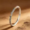 Pulseira Artística Vintage de Prata Pura 999 Artesanal Gravada com Ouro Incrustado com Design de Fênix e Peônia, Pulseira Aberta de Barra Redonda