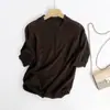 M Estilo Europeu e Americano Transfronteiriço 2026 Nova Moda Elegante Roupas Femininas Atacado Estilo Comuter Gola Polo Tricotada de Manga Curta Vazada
