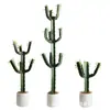 Cactus Falso Simulado Planta Verde en Maceta Florero Decorativo Adornos Pared de Fotos Fondo Simple Planta del Desierto Bonsái