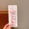 Pinzas para el pelo de dibujos animados lindas estilo coreano para niños, Pasadores dulces con lazo floral, Pinzas para el pelo de tela que no dañan el pelo, Pinzas para flequillo, Pinzas laterales