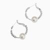 Pendientes de aro ligeros de lujo con perla rota en plata para mujer, nuevos pendientes minimalistas de aguja Tremella 925 de alta gama.
