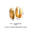 Brincos de Presilha para Orelha Retangulares em Formato U com Esmalte Estampa de Leopardo Banhados a Ouro Vietnamitas, Brincos de Design de Nicho de Alta Qualidade Estilo Vintage Hong Kong Venda por Atacado