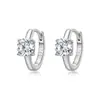 Aretes Círculo de Cuatro Garras de Moissanita de Plata S925 para Mujer, Suministro Directo de Fábrica, Joyería Brillante de Lujo Ligero para el Día a Día