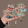 Flores Balançando ao VentoNovo Grampo de Cabelo Longo com Franjas Florais Estilo Chinês, Presilha Lateral para Franja para Mulheres, Acessório Retro Hanfu, Ornamento de Cabelo