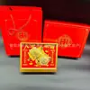 Adorno de Oro Oro Puro 999 Dios de la Riqueza Nuevo Estilo Chino Exhibición de Escritorio Mesa Regalo Venta al por Mayor Banco Seguro Souvenir