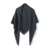 Lenço Triangular com Franjas 100% Lã Pura Franjas Elegantes Adornam Design Versátil para Styling Essencial para o Outono e Inverno Lenço Chique