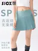 Saia Plissada de Cintura Alta com Bolsos, Saia Curta Esportiva, Saia de Yoga Falsa de Duas Peças, Saia de Tênis de Corte A de Secagem Rápida para Mulheres, Esportes de Corrida