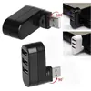 Mini HUB USB 2.0 de tres puertos hub estación de acoplamiento giratoria de 7 palabras divisor USB para portátil