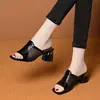 Sandalias de mujer de malla transpirable con punta abierta, elegantes y modernas, modelo nuevo de verano 2026, cómodas, versátiles, con tacón grueso, tipo chancla