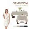 Toalha de Mesa Bordada de Algodão e Linho de Alta Qualidade Floral à Prova d'Água para Mesa de Jantar Simples Moderna para Mesa de Centro Capa de Mesa
