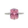 Comercio exterior nuevo anillo de circón grande rosa, moda europea y americana, clásico Joker, anillo popular para damas, venta al por mayor