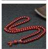 Pulseira de cinábrio natural feita à mão com contas de areia dourada roxa de alto teor, 108 contas, pulseira de três voltas, acessórios com fivela de segurança