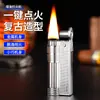 Mechero de Queroseno Estilo Antiguo de Metal Austriaco a Prueba de Viento Creativo para Hombre Rueda de Pedernal Nostálgica Mechero de Queroseno