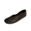 Mocassins de couro de boi super macios e fáceis de combinar 2026 outono confortáveis rasos bico redondo corte em V couro genuíno sola macia rasa sapatos femininos