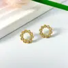 Brincos Circulares da Moda Europeus e Americanos Simples e Fashionáveis com Micro Zircônias Design de Nicho Brincos Requintados de Alta Qualidade