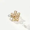 Mini presilha de metal com flor transfronteiriça, grampo lateral para franja com strass, bico de pato com laço para cabeça de princesa