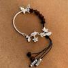 [Shen Die] Novo Bracelete Feminino de Contas de Bambu Chinês 2023 Nicho Alto Padrão Antigo Flor Borboleta Meio Bracelete