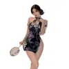 Lencería Sexy Tallas Grandes, Qipao Estilo Vintage, Diseño de Abertura Puro Deseo, Ropa de Dormir Atrevida y Apasionada Seductiva para Mujeres