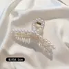 Elegante Pasador de Perlas Dulce Estilo Coreano Pinza para el Cabello de la Parte Trasera Elegante Pinza de Tiburón Versátil Pinza para el Cabello de Bola Adorno para el Cabello Mujeres
