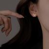 Aretes de Lazo de Encaje Calado para Mujer Ins Moda Cool Simple Pequeños Aretes de Cinta 2024 Nuevo