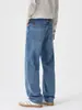 Jeans Acampanados de Pierna Recta Muxi Clothing para Hombre, Sensación de Alta Gama, Pantalones Largos Azules Versátiles para Commuter de Otoño e Invierno