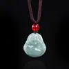 Colgante de Jadeíta Azul Natural Grado A, Pequeño Buda Guanyin Agua Azul, Joyería Colgante para Hombres y Mujeres, Colgante de Jade Hielo