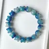 Pulseira Bodhi Azul Pavão Gato Garra Esculpida à Mão, Pulseira de Contas Bodhi Macia e Flexível Envolvente nos Dedos