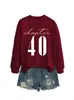 Capítulo 40 Amazon eBay Loja Independente Casual Confortável Feminino Outono Inverno Gola Redonda Manga Longa Moletom Camisa Base
