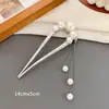 Horquilla de Aleación para Mujer Nueva Primavera 2025 Nuevo Estilo Chino Horquilla en Forma de U con Perla Antigua Accesorio para el Cabello Diario
