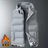 Chaleco de algodón con relleno de plumón para otoño e invierno, talla extra para hombre, con capucha desmontable, chaqueta deportiva de algodón, chaleco de lana de cordero, engrosado y a prueba de frío