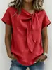 2026 Ropa de Mujer de Comercio Exterior Transfronterizo Europeo y Americano Amazon Nuevo Primavera y Verano Algodón y Lino Manga Corta Moda Casual Tops Camisetas