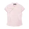 Top de Manga Curta com Gola Alta e Zíper, Cor Sólida, Textura de Cetim de Seda, Botão Lateral, Estilo Europeu e Americano, Slim Fit, Verão 2026