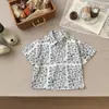 Camisa de Verano Infantil Estampada por Todas Partes, Top con Cuello de Moda Estampado Nuevo de Verano para Niños, Camisa Casual Elegante para Niños