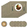 Los manteles individuales de PVC texturizado son impermeables, a prueba de aceite y aislantes del calor, adecuados para mesas de comedor en casa y hoteles, fáciles de limpiar, rectangulares con esquinas redondeadas