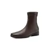 Estas botas son silenciosas~ botas estilizadas versátiles para ir al trabajo, colección otoño e invierno 2026, tacón medio grueso, punta cuadrada, botines elásticos ajustados a la pierna para mujer